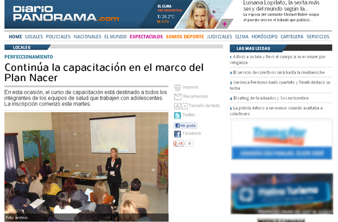 Continúa la capacitación en el marco del Plan Nacer Continúa la capacitación en el marco del Plan Nacer